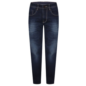 Jeans décontractés de haute qualité pour hommes, 5 poches, coupe régulière, taille haute, style droit, solides, délavés, séchage rapide, respectueux de l'environnement - Product Image 2