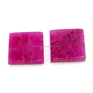 แท็บเล็ตทรงสี่เหลี่ยมขนาด12X12มม. 5.75พลอยสีชมพูหลวมสำหรับทำเครื่องประดับ - Product Image 3