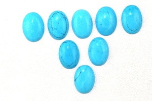 101 Carat Naturel Bleu Ciel Turquoise Pierre Précieuse Lisse Forme Ovale Cabochons Fabrication de Bijoux Pierre Collection Style Coupe 8 Pièces - Product Image 3