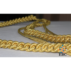 Uniforme de moda Respetuoso con el medio ambiente Personalizable Aiguillettes dorados Cordón de lingotes de alambre trenzado con puntas de metal de latón en etiquetas doradas/Plateadas - Product Image 5