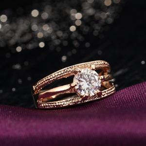 Anillo de oro de compromiso de moissanita de corte brillante redondo blanco genuino de 1,00 quilates, anillo Vintage de moissanita, anillo de compromiso de moissanita - Product Image 4