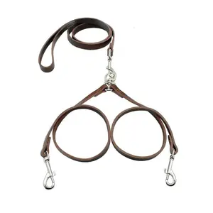 Wholesale High Quality DD Black / Tan / Brown Leather Dog Leash For Collar Accessories & Attachment