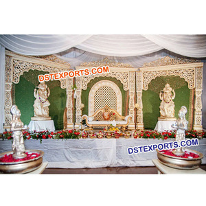 Bollywood Wedding Stage <b>Set</b> Wedding Stage <b>Decoration</b> Fiber Pillar Wedding Stages - Product Image 1