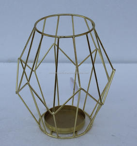 <b>Gold</b> Plated Iron Handmade Durable Geometric <b>Tea</b> <b>Light</b> Candle <b>Holder</b> for Wedding Dining Table - Product Image 1