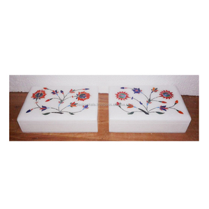 Exclusive White Marble Boxes With Inlay Work - Product Image 1