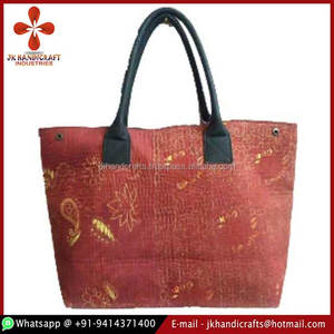 Bolso Kantha con Asa de Cuero - Product Image 1