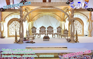 Gujarati Mariage Bois Doré Mandap Mariage Traditionnel Bois Doré Mandap Mariage Bois Exquis Look Mandap USA - Product Image 3