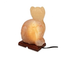 โคมไฟเกลือหิมาลัยสีชมพูอ่อนรูปแมวแกะสลักที่ดีที่สุดในรูปแบบฮวงจุ้ยจากวิสาหกิจ sian-งานฝีมือธรรมชาติ - Product Image 4