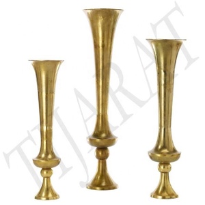 Venta caliente de metal de la boda de decoración al por mayor florero hogar Hotel decoración oro acabado hecho a mano con logotipo personalizado - Product Image 2