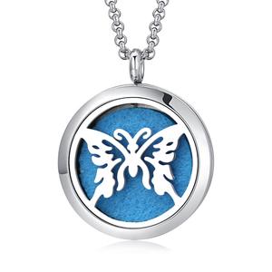 工厂批量销售不锈钢香薰扩散器蝴蝶吊坠项链，香薰小盒珠宝 - Product Image 1