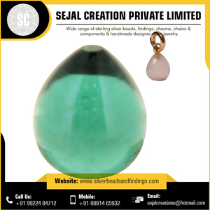 Prix de gros Tourmaline verte hydro perles en vrac conception de goutte unie - Product Image 2