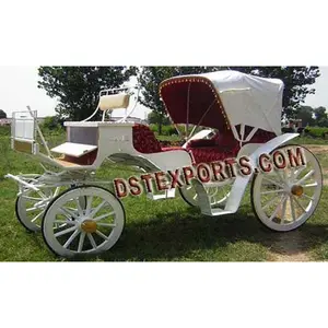 Chariot de mariage Victoria à l'échelle, landau cheval blanc, Buggy pour mariage - Product Image 1