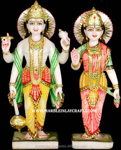 Indio Vishnu Laxmi mármol Makrana dios estatua - Product Image 1