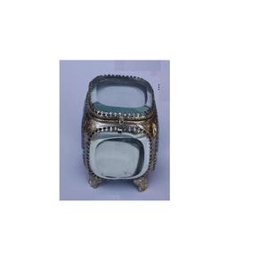 Boîtes à bijoux en verre de haute qualité avec pieds et raccords en laiton dans des organisateurs de finition en nickel pour femmes et filles boîte à bijoux décorative - Product Image 5