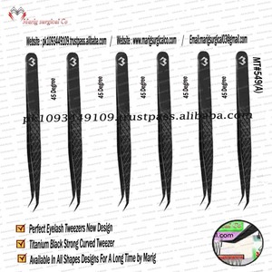 แหนบต่อขนตา,ที่หนีบต่อขนตาสเตนเลสสีดำไทเทเนียมพร้อมบรรจุภัณฑ์ตามสั่ง - Product Image 2