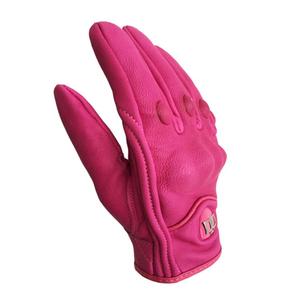 Nuevo color de rosa de cuero de las señoras de la motocicleta a prueba de viento cálido guantes diseño de logotipo personalizado mujeres Rosa guantes de seguridad Palma doble de cuero - Product Image 6