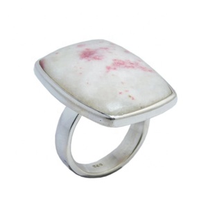 แหวนเวอร์เมิลเงินสเตอร์ลิง925อัญมณีซินนาบาร์จากธรรมชาติเกรดชั้นนำสำหรับงานแต่งงาน - Product Image 1