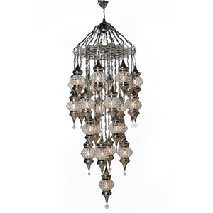 Luxurious Siver Design Crystal Stony Chandeliers with No 2 Size 25 Lights