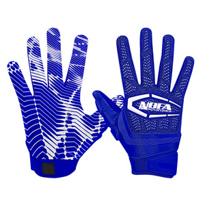 High Quality Leather American Football Receiver Gloves with Custom Logo <b>Best</b> Grip Palm - Product Image 2