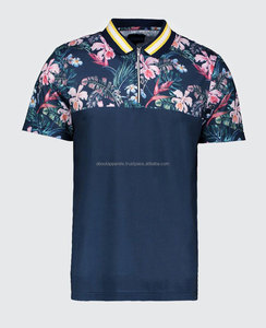 100% coton Ringer Tee Jersey d'impression personnalisée avec contraste Slim Fit polo, nouveau Design imprimé floral respirant polo - Product Image 4