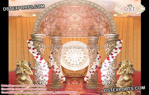 Dents d'éléphant de mariage indien exquis Style Mandap toile de fond superbe LED décorer pour la cérémonie de mariage - Product Image 5