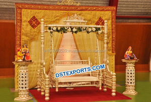 Balançoire de mariage indienne balançoire de mariage dorée scène de mariage Jhula ensemble USA vente en gros Mehendi configuration de scène Australie prix d'usine vente - Product Image 4
