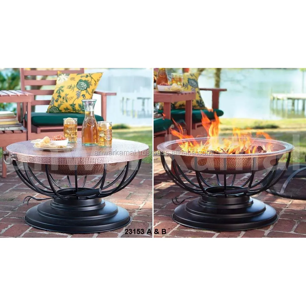 Copper Manufacturer Food Copper Fire Pit with Cover Black Finished