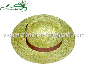 Sombrero de vaquero de hoja de palma simple de moda con cinta Sombrero de paja de Venta caliente barato - Product Image 1