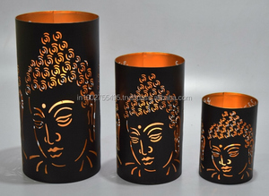 Unique Metal Filigree <b>Buddha</b> Votive Lantern Jar Home Decorative Pillar <b>Candle</b> <b>Holder</b> and Jars - Product Image 3
