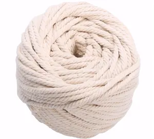 Cordon en coton macramé, couleur naturelle, 3mm 4mm 5mm 6mm 8mm 10mm 12mm, 5 mètres