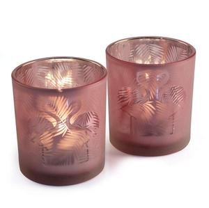 Blue Bathroom Glass Votive Tealight <b>Candle</b> Jar Holders for Weddings Parties and Home Decor (S/2) - Product Image 3