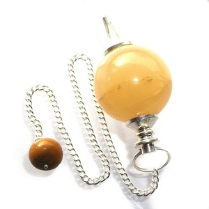Cristal de pendule de boule d'aventurine jaune de pierre précieuse de haute qualité pour le collier de pendule de radiesthésie de Divination avec la sphère de chaîne - Product Image 1