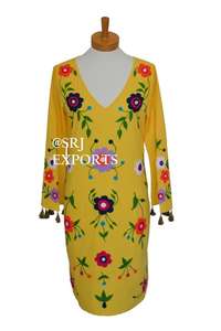 Robe longue brodée couleur pour occasions spéciales, vêtement de mode occidentale, fleurs, Style Boho, relaxation, tunique de stand d'été - Product Image 3
