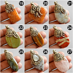 Crystal Pendant Natural Polymer Clay Stone Pendant Semi Precious Gemstone Wholesale Pendant Stone Necklace - Product Image 3