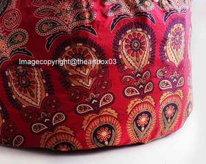 Bohemian Vintage ayak dışkı <span class=keywords><strong>Patchwork</strong></span> puf kapağı yuvarlak fasulye torbası yer minderi osmanlı geleneksel Modern ev salon için oturan - Product Image 4