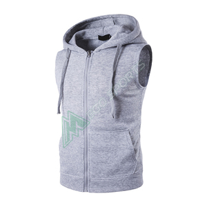 New Spring Autumn <b>Men</b> <b>Sleeveless</b> <b>Hoodie</b> 100% Cotton Zipper Hoodies <b>Men</b> Sports <b>Hoodie</b> Jogging Vest Sportswear Clothes - Product Image 1