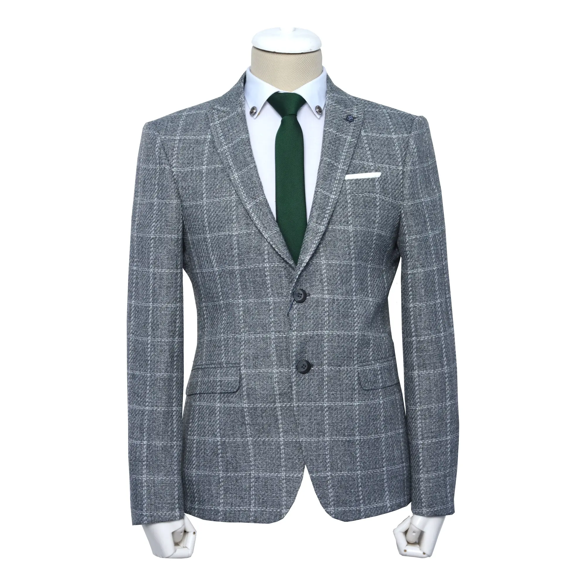 Wholesale High Quality Solid Gray Blazer Men Fashion Men's Slim Fit Jacket Wedding Blazers