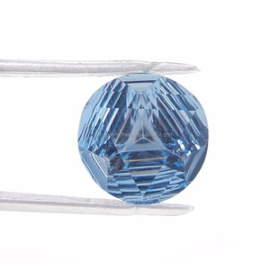 ¡Nueva llegada! Topacio azul cielo natural 12mm Corte cóncavo redondo Piedra preciosa 7,45 Cts - Product Image 1