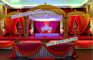 Mandap de mariage au design unique, mandap en fibre dorée, mandap décoratif pour mariage indien, décoration d'événements en Caroline du Sud - Product Image 4