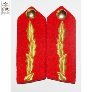 Patchs de gorgete en tissu de haute qualité à motif floral, brodés à la main, avec bouton-clip en laiton, pour uniforme de cérémonie, OEM - Product Image 4