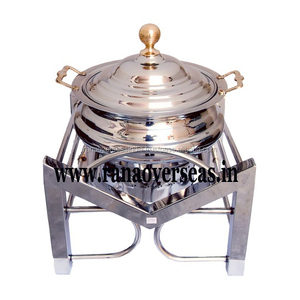 Stainless Steel Round Chafers and <b>Buffet</b> Warmer Set Wholesale Serving Dish With Stand for Catering Hotel - Product Image 3