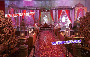 มหาราชาอินเดียเวทีแต่งงานหรูหราตกแต่งเวทีงานแต่งงานแกรนด์คิงผู้ผลิตขั้นตอนพิธีแต่งงาน - Product Image 4