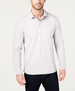 Logo personnalisé OEM 100% coton pour hommes polo à manches longues avec motif solide chemise vierge - Product Image 4