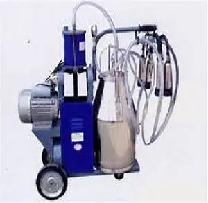 Mesin Pemerah Sapi Mini Portabel, Mesin Pemerah Sapi Tunggal dengan Troli dan Ember untuk Peternakan Harga Murah