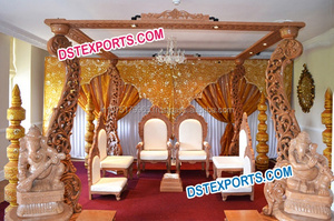 Support de paon pour mariage indien, 1 pièce, en bois sculpté, pour décoration de mariage - Product Image 2