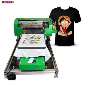 Funsunjet A3 Dx5 Hoofd Direct Naar Kledingstuk T-shirt Printer En De Goedkoopste T-shirt Drukmachine