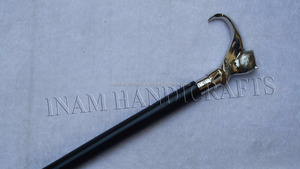 Bastón Plegable de Madera Estilo Vintage Hecho a Mano con Mango de Gato de Latón/Bastón de Madera con Diseño de Mango de Gato de Latón - Product Image 4