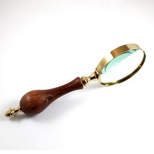 แว่นขยายด้ามจับตกแต่งโต๊ะแบบทะเล2 "เลนส์ไม้ทองเหลืองพร้อมโลหะอัลลอยที่ทนทานของขวัญแปลกใหม่ - Product Image 3
