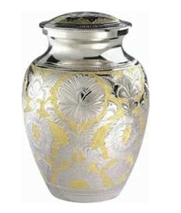 Urnas funerarias de Metal para adultos, urnas de cremación con grabado de plata sólida, de latón/aluminio, estilo americano/europeo - Product Image 1