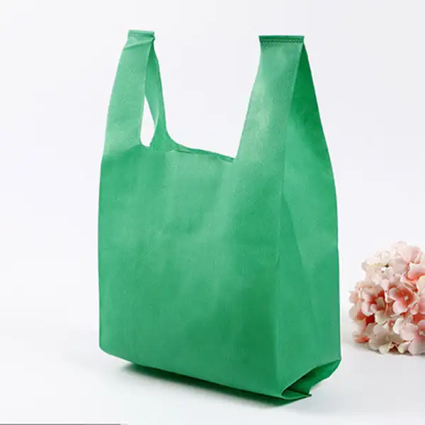 Черная Нетканая сумка для покупок с ручкой для футболки/Экологически чистая Нетканая сумка для жилета/Тканевая сумка для переноски для супермаркета